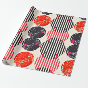 Fette Zitronenscheibenstreifen (7) Geschenkpapier