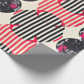 Fette Zitronenscheibenstreifen (7) Geschenkpapier (Ecke)