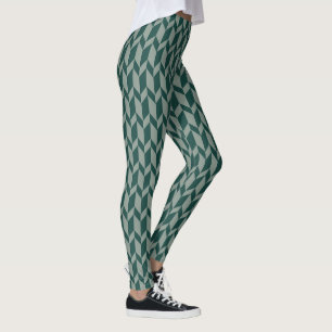 Fette zwei-Tone-Arrow-Zickzack Strippgrüne Töne Leggings