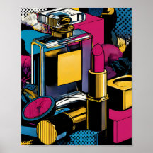 Fetter 60er-Jahre-Style Pop-Art: Gold-Glamour-Flac