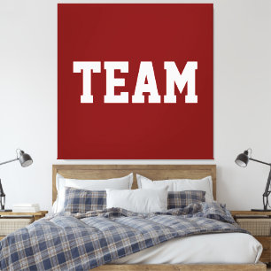 Fetter Athletik-zentrierter TEAM Weißer Text auf T Leinwanddruck