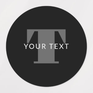 Fetter bearbeitbarer Text Schwarz Weiß & Grau Etiketten