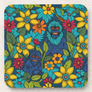 Fetter Bigfoot Yeti Sasquatch Wildblume Blume Getränkeuntersetzer