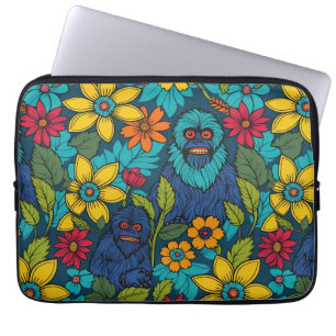 Fetter Bigfoot Yeti Sasquatch Wildblume Blume Laptopschutzhülle