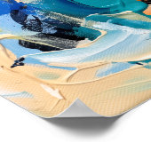 Fetter Blau Orange Abstrakt Poster (Ecke)