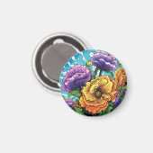 Fetter Blumenmagnet, lebendig schön Magnet (Vorderseite/Rückseite)