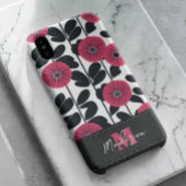 Fetter Boho-Blumenmuster-Monogramm iPhone 15 Hülle