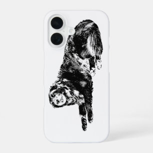Fetter Fall Hund Umriss Case für Herbsttage iPhone 16 Hülle