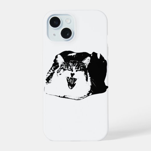 Fetter Fall, Katze Markierung iPhone 15 Hülle (Rückseite)