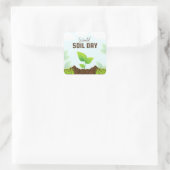 Fetter Gartenaufkleber | Pflanzenmutter Quadratischer Aufkleber (Tasche)