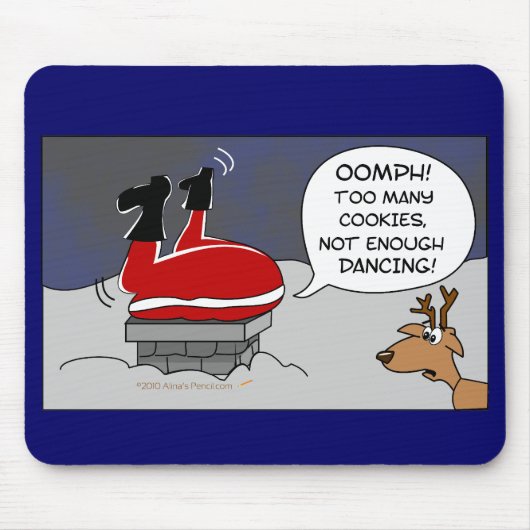 Fetter gehafteter Weihnachtstanzen-Cartoon Sankt Mousepad (Vorne)