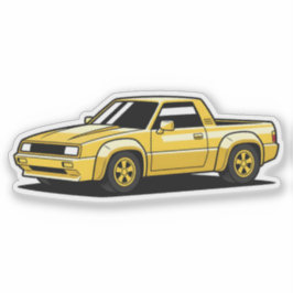 Fetter Gelber Pickup-Cartoon Aufkleber