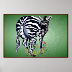 Fetter gestoßener Zebra - Yardsign Poster