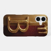 💎 Fetter Glitter B Monogramm mit triefender Flüss iPhone 16 Hülle (Rückseite (Horizontal))