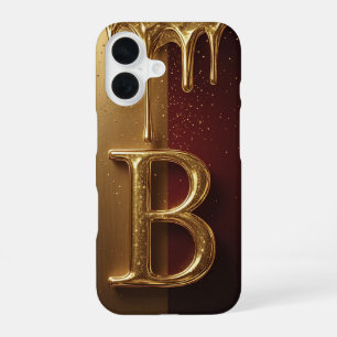 💎 Fetter Glitter B Monogramm mit triefender Flüss iPhone 16 Hülle