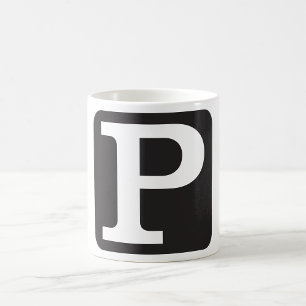 Fetter Großbuchstabe P Monogramm Kaffeetasse