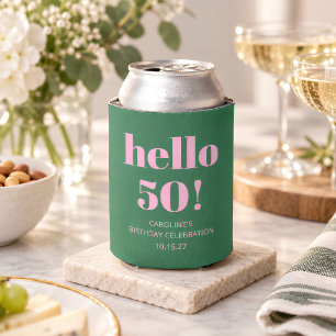 Fetter Heller Moderner Retro Rosa Grün 50. Geburts Dosenkühler