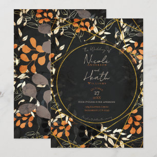 Fetter Herbst-Dunkler Blumenstrauß Orange Gold Hoc Einladung
