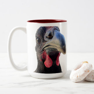 Fetter Hühnerbecher - Hennen schauen dich an! Zweifarbige Tasse