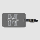Fetter initialer personalisierter Namensmonogramm Gepäckanhänger (Vorderseite (Horizontal))