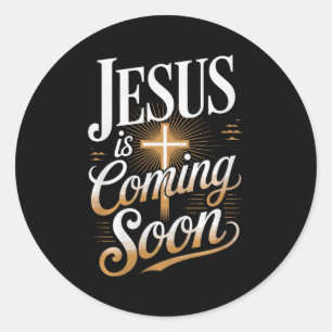 Fetter Jesus Kommt Bald Christliche Kleidung Premi Runder Aufkleber