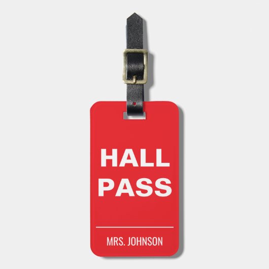 Fetter Lehrer-Hall-Pass – Klassenzimmer-Management Gepäckanhänger (Vorderseite vertikal)