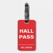 Fetter Lehrer-Hall-Pass – Klassenzimmer-Management Gepäckanhänger (Rückseite vertikal)
