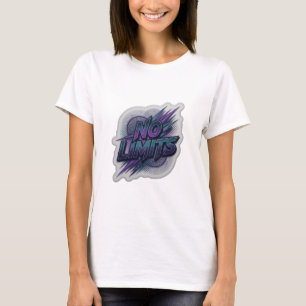 Fetter Lila OHNE GRENZEN Text Design T-Shirt