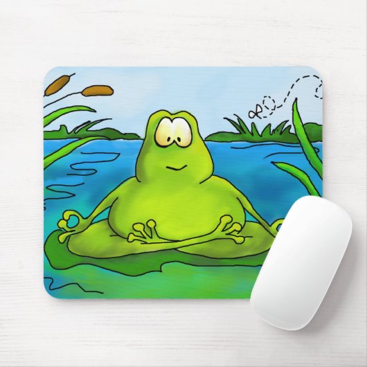 Fetter meditierender Frosch Mousepad (Mit Mouse)