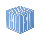 Fetter Moderner 3 Anfangsbuchstaben Monogramm | Sa Würfel (Rückseite Schrägansicht)