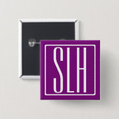 Fetter Moderner 3 Anfangsbuchstaben Monogramm | We Button (Vorne & Hinten)