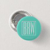 Fetter Moderner 3 Anfangsbuchstaben Monogramm | We Button (Vorne & Hinten)