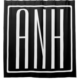 Fetter Moderner 3 Anfangsbuchstaben Monogramm We Duschvorhang