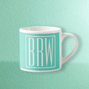 Fetter Moderner 3 Anfangsbuchstaben Monogramm We Espressotasse