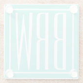 Fetter Moderner 3 Anfangsbuchstaben Monogramm | We Glasuntersetzer (Rückseite)