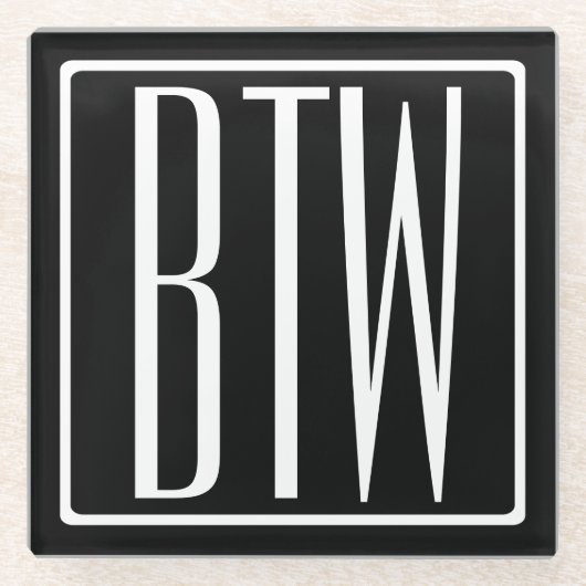 Fetter Moderner 3 Anfangsbuchstaben Monogramm | We Glasuntersetzer (Vorderseite)