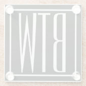 Fetter Moderner 3 Anfangsbuchstaben Monogramm | We Glasuntersetzer (Rückseite)