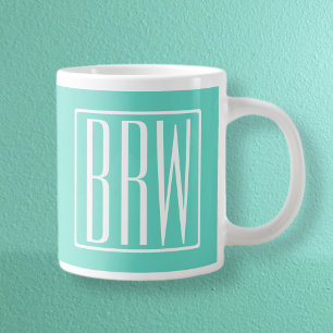 Fetter Moderner 3 Anfangsbuchstaben Monogramm We Jumbo-Tasse