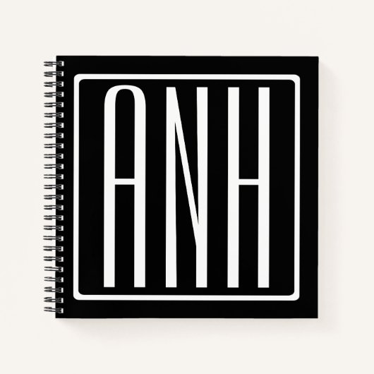 Fetter Moderner 3 Anfangsbuchstaben Monogramm | We Notizblock (Vorderseite)