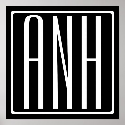 Fetter Moderner 3 Anfangsbuchstaben Monogramm | We Poster (Vorne)