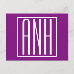 Fetter Moderner 3 Anfangsbuchstaben Monogramm   We Postkarte