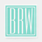Fetter Moderner 3 Anfangsbuchstaben Monogramm | We Serviette (Vorderseite)