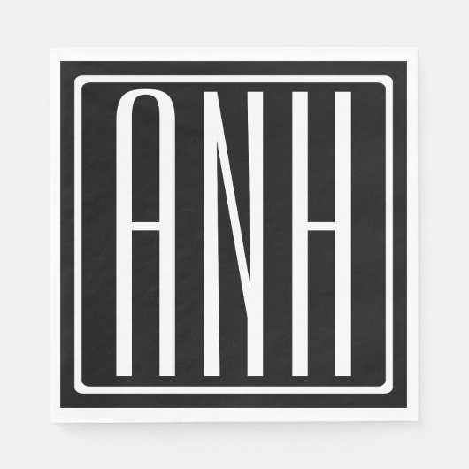 Fetter Moderner 3 Anfangsbuchstaben Monogramm | We Serviette (Vorderseite)