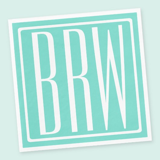 Fetter Moderner 3 Anfangsbuchstaben Monogramm | We Serviette