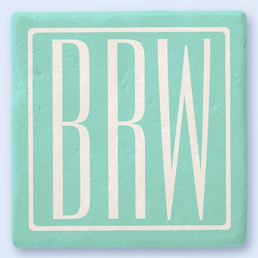 Fetter Moderner 3 Anfangsbuchstaben Monogramm | We Steinuntersetzer