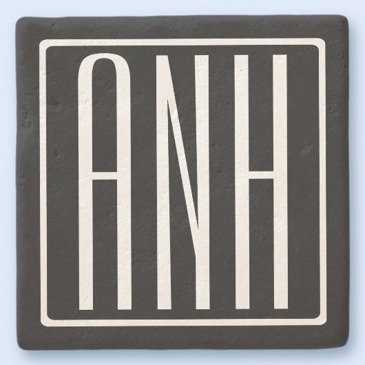 Fetter Moderner 3 Anfangsbuchstaben Monogramm | We Steinuntersetzer