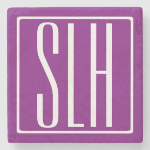 Fetter Moderner 3 Anfangsbuchstaben Monogramm We Steinuntersetzer
