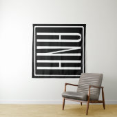 Fetter Moderner 3 Anfangsbuchstaben Monogramm | We Wandteppich (Beispiel (Horizontal))