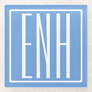Fetter moderner 3-Buchstaben-Monogramm Sanftes B Glasuntersetzer