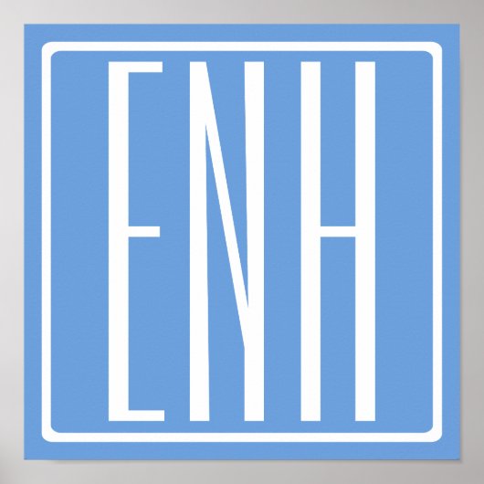 Fetter moderner 3-Buchstaben-Monogramm | Sanftes B Poster (Vorne)